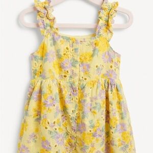 Yellow Floral Dress with Ruffle Straps